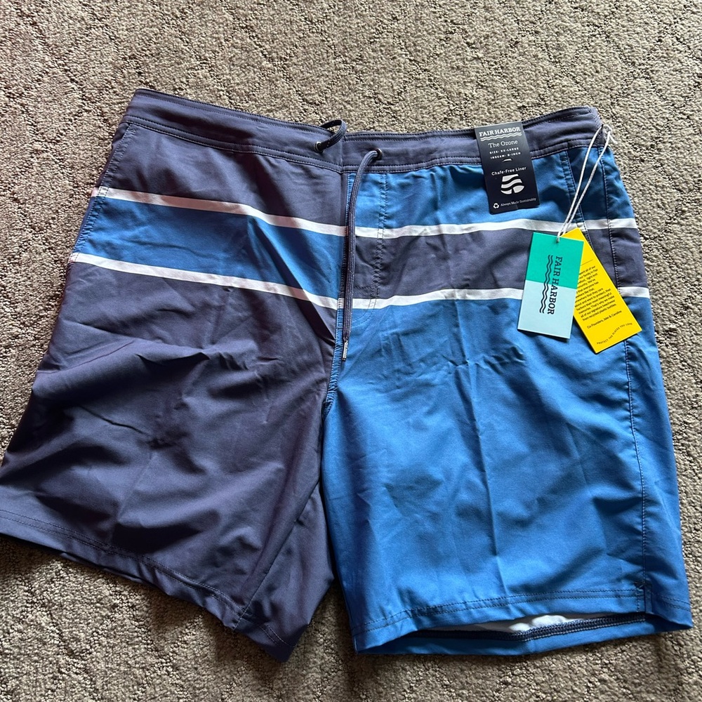 Fair Harbor Blue Board Shorts Modern Design NWT 2XL Swimsuit Trunks